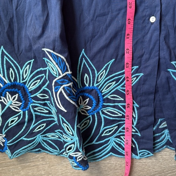 NEW Juliet Dunn Tie Shoulder Dress in INDIGO/BLUE MULTI 10 - Picture 11 of 13